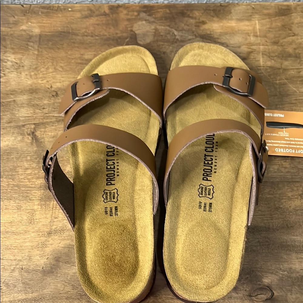 Project Cloud Tan Sandals with Buckle size 10 NWT - Picture 3 of 6